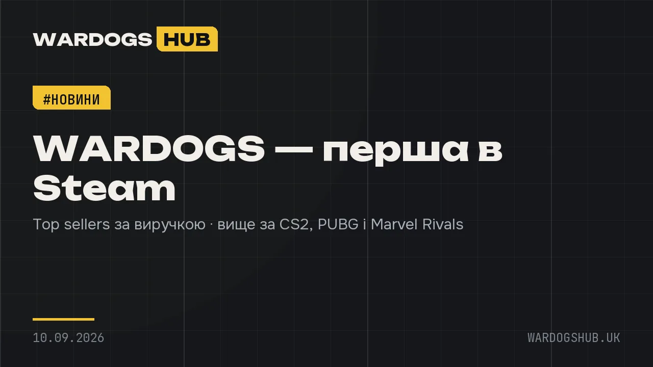 WARDOGS перша в чарті Steam